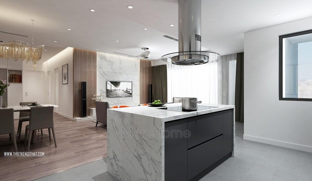 Thiết kế nội thất phòng bếp căn hộ chung cư Penthouse Imperia Garden